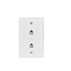 Plaque frontale murale à deux groupes blanche Offre Spéciale avec deux prises <span class=keywords><strong>RJ45</strong></span> <span class=keywords><strong>ou</strong></span> <span class=keywords><strong>Rj11</strong></span> - Product Image 1