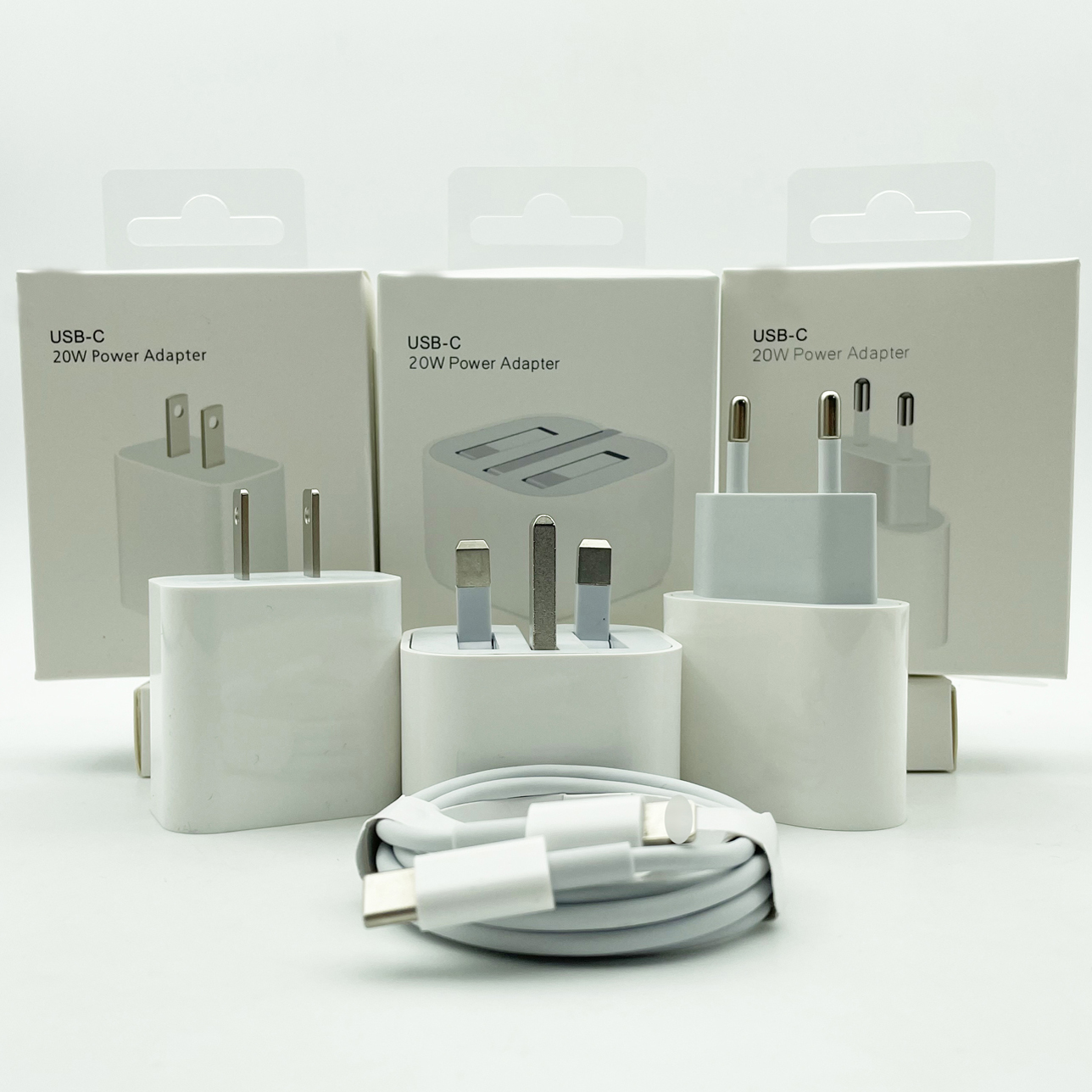 Стандарта ЕС, США, Великобритании США Универсальный 20 Вт PD быстрая USB C адаптер питания настенное зарядное устройство C94 18 Вт USB-C осветительный кабель Type C кабель для Apple iPhone 12