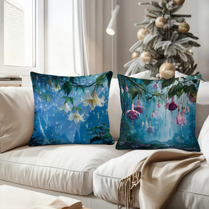 Bunga-bunga hutan yang mempesona turun-turun seperti tetesan embun di bantal sofa yang nyaman - Product Image 4