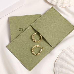 PUPPYSEWJewelry Pouch Bag Microfiber Jewelry <b>Envelope</b> Pouch Earrings Necklace Bracelet Packing Suede Storage Bag With Logo - Product Image 5
