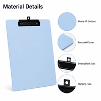 Porte-documents A4 personnalisé en plastique PP avec clip métallique robuste, trou de suspension, coins arrondis – Fournitures de bureau et scolaires OEM/ODM