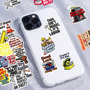 Adesivi con frasi divertenti per cantiere edile, 56 pezzi, decorazioni creative con testo per cassetta degli attrezzi, casco, fai da te, vendita all'ingrosso. - Product Image 5