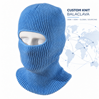 ZG Cagoule de ski en tricot personnalisée avec logo, couvrant tout le visage, à un trou, style rappeur bandit, brodée
