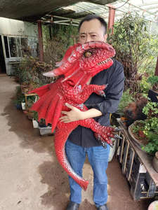 Nuevos modelos Animatronic dinosaurio marioneta de mano evento Fiesta accesorios divertidos realista silicona parpadeo dinosaurio marioneta con sonido - Product Image 4