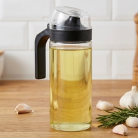 Bouteille en verre hermétique anti-poussière Easylife 400 ml pour huile et vinaigre avec bec verseur en silicone pour cuisine, maison et restaurant (2026)