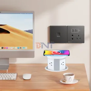 BNT soket lantai AC, stopkontak dapur tersembunyi Desktop Pop-Up dengan Port USB tegangan 220V untuk kantor