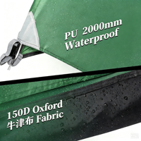 Tente de camping, tente double couche, protection solaire, protection contre la pluie en extérieur, randonnée et bâche imperméable 2-en-1