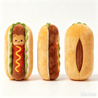 Jouet en peluche personnalisé AI ODM/OEM, design mignon de dessin animé, burger, pizza, hot-dog, cadeau pour enfants, vente en gros, usine de jouets en peluche sur mesure