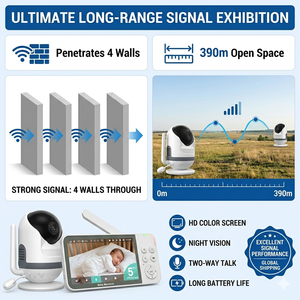 Meilleur moniteur pour bébé |   Caméra de surveillance pour bébé avec batterie 5000 mAh, moniteur bébé, système fiable de surveillance à domicile - Product Image 6