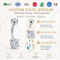 Anneau de Sourcil, Nombril, Rook, Cartilage en Titane ASTM F136 Plaqué Or 18K avec Étoile CZ à Filetage Interne, Tendance Mariage et Fiançailles