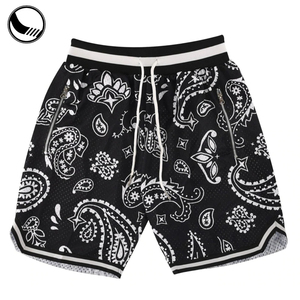 Có thể đảo ngược throwback lưới chất lượng cao người đàn ông của quần áo biểu tượng tùy chỉnh thêu cổ điển vải to sợi t Áo sơ mi và quần short bóng rổ - Product Image 4