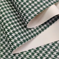 Vente en gros de tissu en similicuir imprimé pied de poule en PVC pour sac décoratif, tapis de table coque de téléphone, couverture de canapé, projets d'artisanat