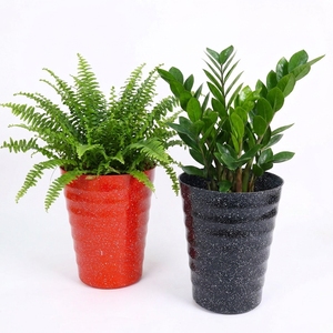 Modern Minimalist Plastic Planters White and Black PP Flower <b>Pots</b> for Home Indoor Use Lightweight Design <b>Small</b> Size - Product Image 4
