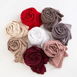 2023 New Knitted Fabric Women's Striped Headband Scarves Wholesale of Malay Indonesian Headbands Muslim Islamic Headbands