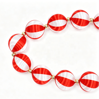 Guirlande de Noël en fil de soie de 183 cm, boules de 4 cm, décoration en fil doux pour la décoration des fêtes