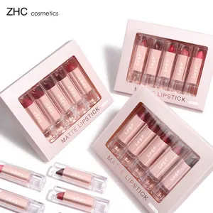 ZH3132 Matte Lipstick 5Pcs Set Long-Lasting Waterproof Makeup Cosmetics 5 Colors Matte Lipstick Set Lip Gloss