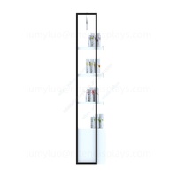 Vitrine de présentation de parfums personnalisée avec tiroirs en bois, présentoir de sol en métal de luxe pour les boutiques de soins de la peau et de cosmétiques
