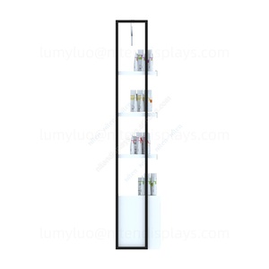 Custom <b>Perfume</b> Display <b>Cabinet</b> with Wooden Drawers Luxury Metal Floor Showcase for Skincare & Cosmetics Boutique - Product Image 4