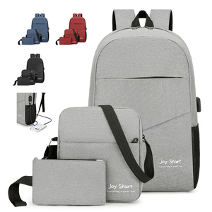 3 Piece <b>Bag</b> Men's Business <b>Computer</b> <b>Bag</b> High Capacity <b>Bag</b> Junior High School Simple College Student Schoolbag - Product Image 2