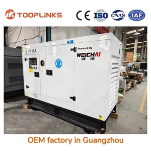 Generador Diésel Trifásico Weichai de 40kW/50kVA, 50/60Hz, Tipo Abierto Silencioso, Disponible para Energía de Respaldo, de la Planta de Guangzhou - Product Image 2