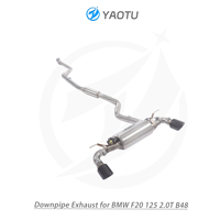 YT sistem knalpot baja tahan karat, kinerja tinggi setengah belakang untuk BMW F20 125i 2.0T B48