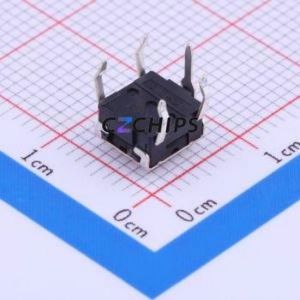 B3W-1102 Tactile Switch Through hole Component (THT),6x6.6mm Switch Single Pole Single Throw Round Button 2.3N Through Hole - Product Image 2