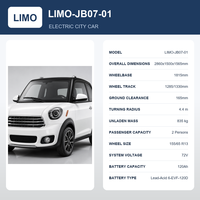 Voiture électrique compacte 2 places certifiée Russie, 72V 120Ah, batterie au plomb, pour trajets urbains, stationnement facile