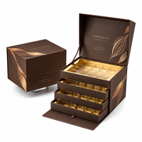 Boîte cadeau en carton rigide magnétique à rabat personnalisé avec logo pour chocolats et bonbons