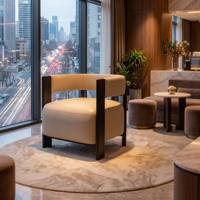 Fauteuil de détente moderne et luxueux, capitonné, confortable, écologique, en teck doré, meubles pour la maison, salon, chambre, salle à manger, hôtel, hôpital