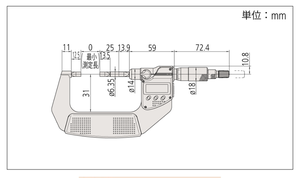 Blade Shaped Metal Micrometer Industrial <b>Measuring</b> <b>Gauging</b> <b>Tools</b> 0.001mm Resolution Accuracy MITUTOYO P16-07 P16-07 Digital - Product Image 3