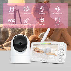 2025 meilleur prix 5.0 pouces 720p bébé moniteur avec caméra pas de Wifi Vision nocturne berceuses nouveau bébé Audio caméra bébé moniteur - Product Image 2