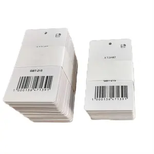 Tag gantung pakaian RFID Label kertas RFID UHF pakaian untuk inventaris garmen dengan cetakan warna ukuran kode batang pelanggan