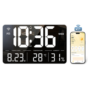 Réveil Numérique Grand Écran avec 1 Alarme Télécommande <span class=keywords><strong>Horloge</strong></span> Murale Rectangulaire <span class=keywords><strong>D</strong></span>écoration Grande <span class=keywords><strong>Horloge</strong></span> Murale pour la Maison - Product Image 3