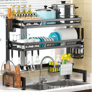 Égouttoir de cuisine Nana taille L, multifonctionnel avec plateau, support de rangement suspendu pour comptoir, séchoir à vaisselle - Product Image 2
