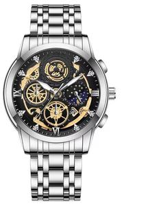 Reloj de pulsera de cuarzo para hombre, nuevo accesorio de pulsera resistente al agua <span class=keywords><strong>con</strong></span> <span class=keywords><strong>calendario</strong></span> de Tourbillon y Luna y estrellas - Product Image 4