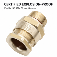 Presse-étoupe antidéflagrant à compression simple de type CR FT A2F en laiton pour câble non blindé, pour câble tressé en zone dangereuse