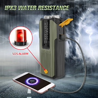 Model portabel Mini engkol tangan Radio Emerncy SOS senter dengan 2000mAh Power Bank Solar & FM/AM Speaker bertahan Kit