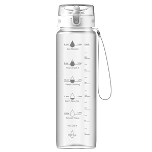 Bouteille d'eau de sport personnalisable avec logo, marqueur de temps, résistante à l'eau bouillante, en plastique écologique, avec corde de transport, pour adultes et voyages - Product Image 5