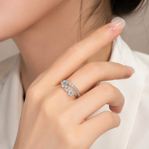 Anello Vintage con Piccolo Fiore, Semplice Anello Floreale Quotidiano per Donne - Product Image 2