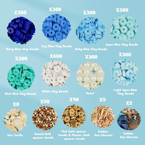 Polymer <b>Clay</b> Beads DIY Jewelry Making Kit Blue Themed Bracelet Craft Supplies Epoxy Resin 3000 Pieces - Product Image 3