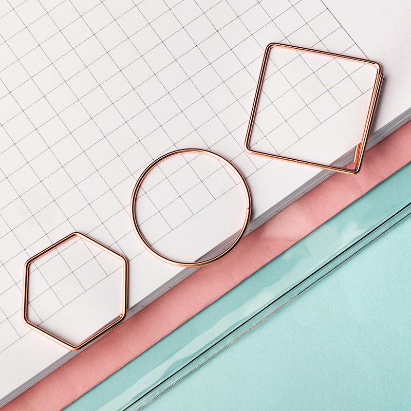 Модная форма, офисные Позолоченные креативные дизайнерские металлические стальные круглые Зажимы для бумаги, квадратные зажимы, 25 мм