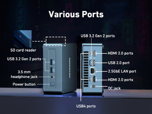 Mini PC it13 Intel Core i5-13500H 13th Gen RAM 16GB DDR4/512GB SSD Windows 11 Pro HDMI máy tính mini geekom it13-i5 16GB + 512GB - Product Image 6