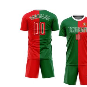 Conjunto de Uniforme de Fútbol Personalizado de Dos Colores, Manga Corta, Transpirable, para Entrenamiento y Partidos - Product Image 3