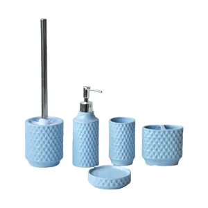 Blu Smalto di Ceramica Accessori Per il Bagno Set di Articoli Titolare Dispenser di Sapone per il Bagno Pulito