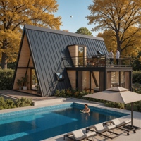 Maison capsule triangulaire préfabriquée mobile moderne à 2 chambres, facile à assembler, détachable, garantie, Airbnb, pour le camping en plein air