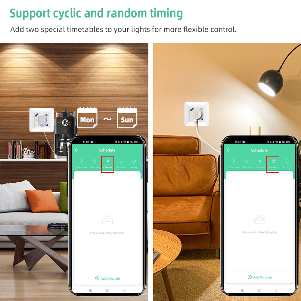 RSH WIFI Wireless Smart Electric 16A Outlet Socket Tuya 20W with USB Type C Wifi smart EU inwall wall socket plug