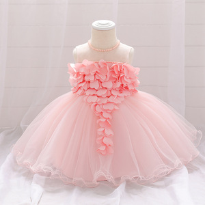 Per bambine gonna a sbuffo in pizzo per bambine abito da principessa ricamato per bambini bianco rosa per i più piccoli abiti da festa per ragazze - Product Image 5