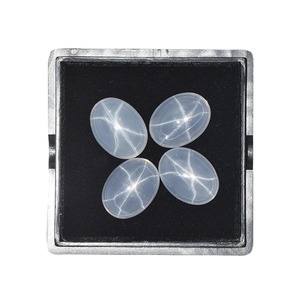 Bán buôn Trắng Sapphire tổng hợp <span class=keywords><strong>Corundum</strong></span> Sao Sapphire đá hình bầu dục Cabochon phẳng trở lại đá quý Sao Sapphire - Product Image 3