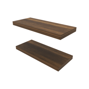 Iva <b>Floating</b> Shelf In Melamine Walnut 2 Pack <b>Wall</b> Mount Storage Display Rack - Product Image 3