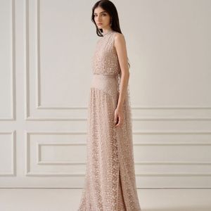 ZUKA LACE EFFECT robes pour femmes décontracté vêtements de mode pour femmes élégante robe Maxi pour femmes écharpe attachée longue panneau arrière - Product Image 3